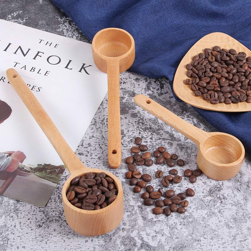 Cabilock Large Wooden Ladle Spoon 10.6 Inch Eco-Friendly Kitchen Mixing Spoon with Long Handle and Hanging Hole for Cooking and Serving