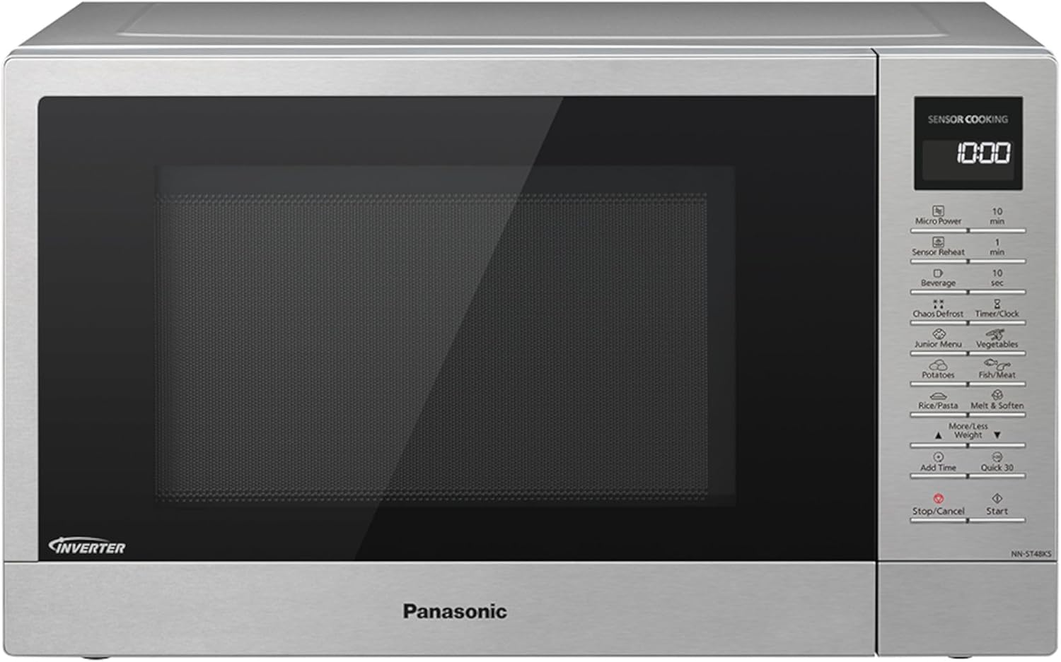 Product image of Panasonic NN-ST48KSBPQ Inverter Microwave Oven with Glass Turntable, 32L, 1000W, 25 Auto Programmes, Auto Defrost, 7 Power Levels, Timer, Digital LED Display, Stainless Steel Exterior