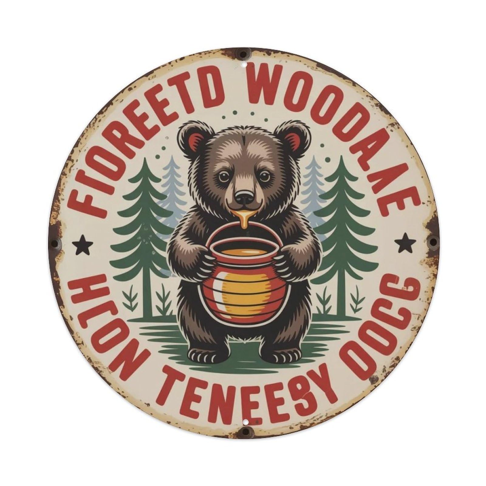 Bear Cub Honey Metal Tin Sign Plaque