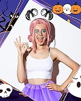 Vista 5 de WILLBOND 6 diademas con pompones envueltos en oropel, para el cabello, plumas locas para disfraz de mascarada, 6