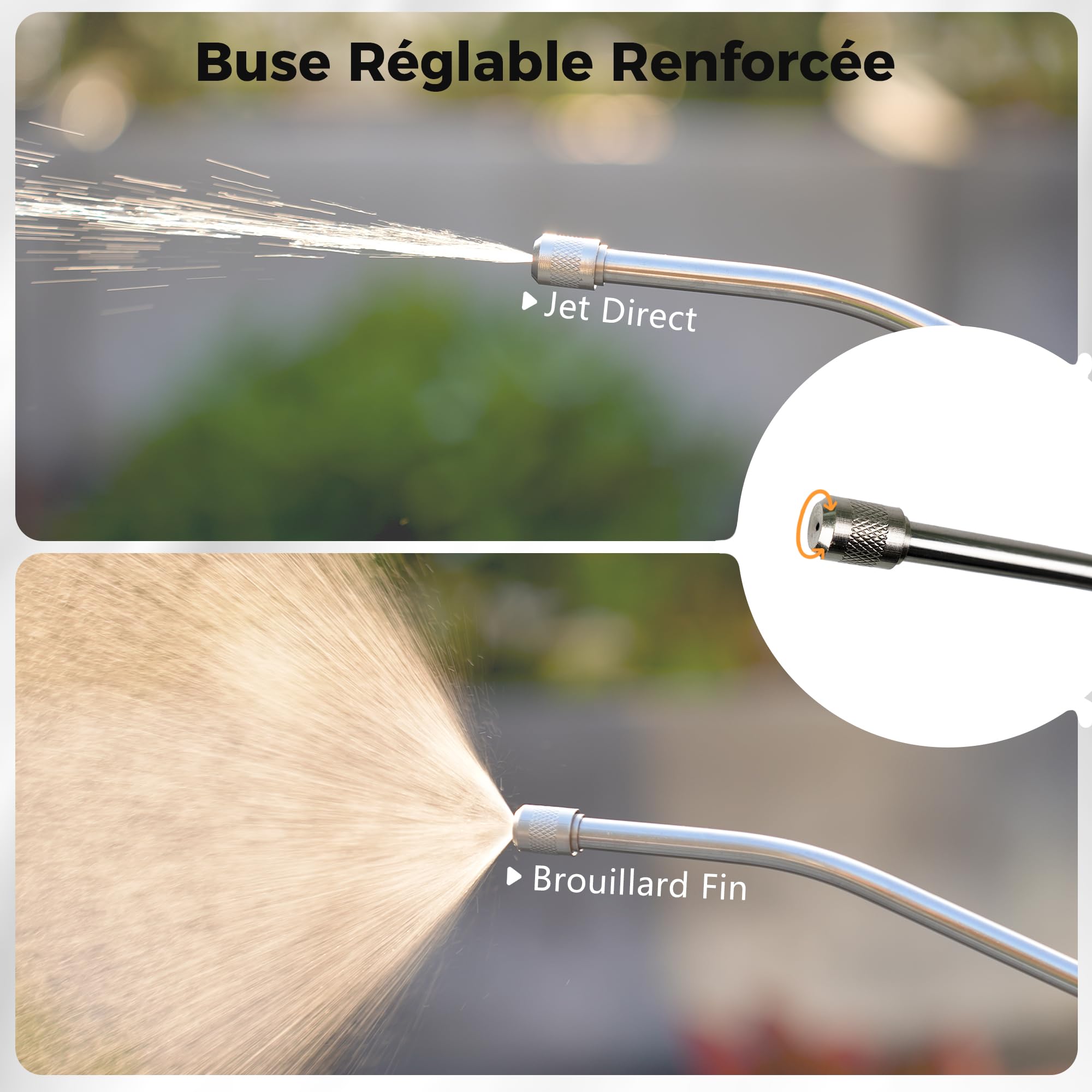 Diivoo Pulvérisateur Électrique 5L, Buse Réglable (Brouillard/Jet), Réservoir Graduel, Sangle Réglable,Batterie Rechargeable 2000mAh, Pulvérisateur à Pression Portable pour Plantes et Jardin Extérieur