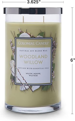 Vista 169 de Colonial Candle Vela perfumada en frasco, cilindros clásicos, brillo navideño, 2 mechas, 19 onzas, morado
