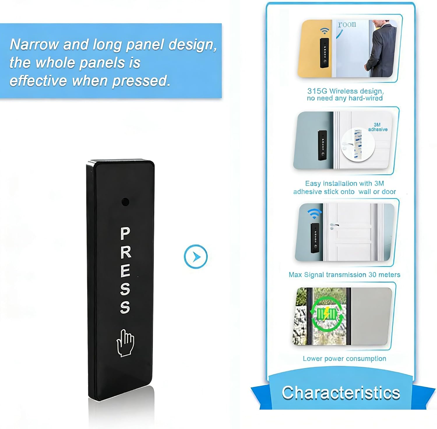 Olideauto Wireless Push Buttons Work With Automatic Swing Door Opener Olide-120B