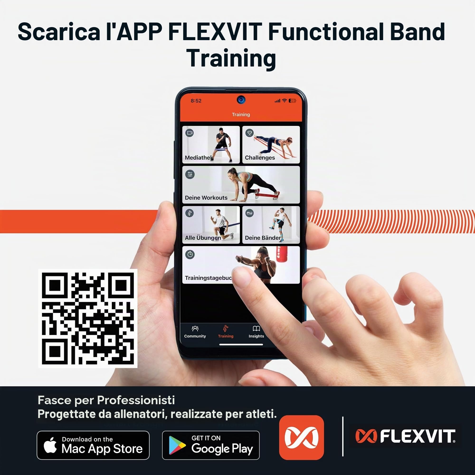 FLEXVIT Mini Band Set da 3 e 6 – Fasce fitness per esercizi di stabilizzazione generale, allungamento e mobilitazione, vari punti di forza, per principianti e professionisti