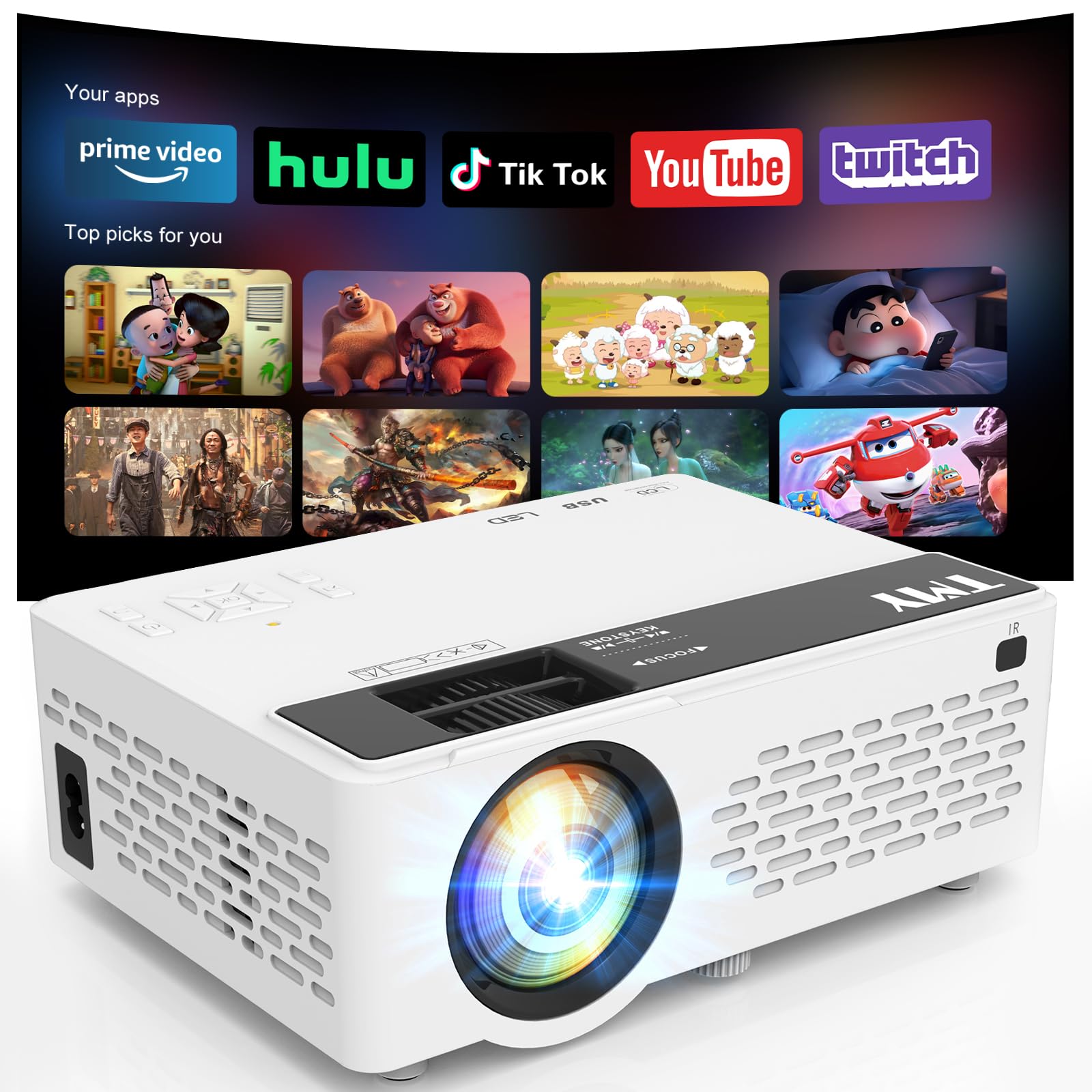 TMY Mini Movie Projector with remote and cables