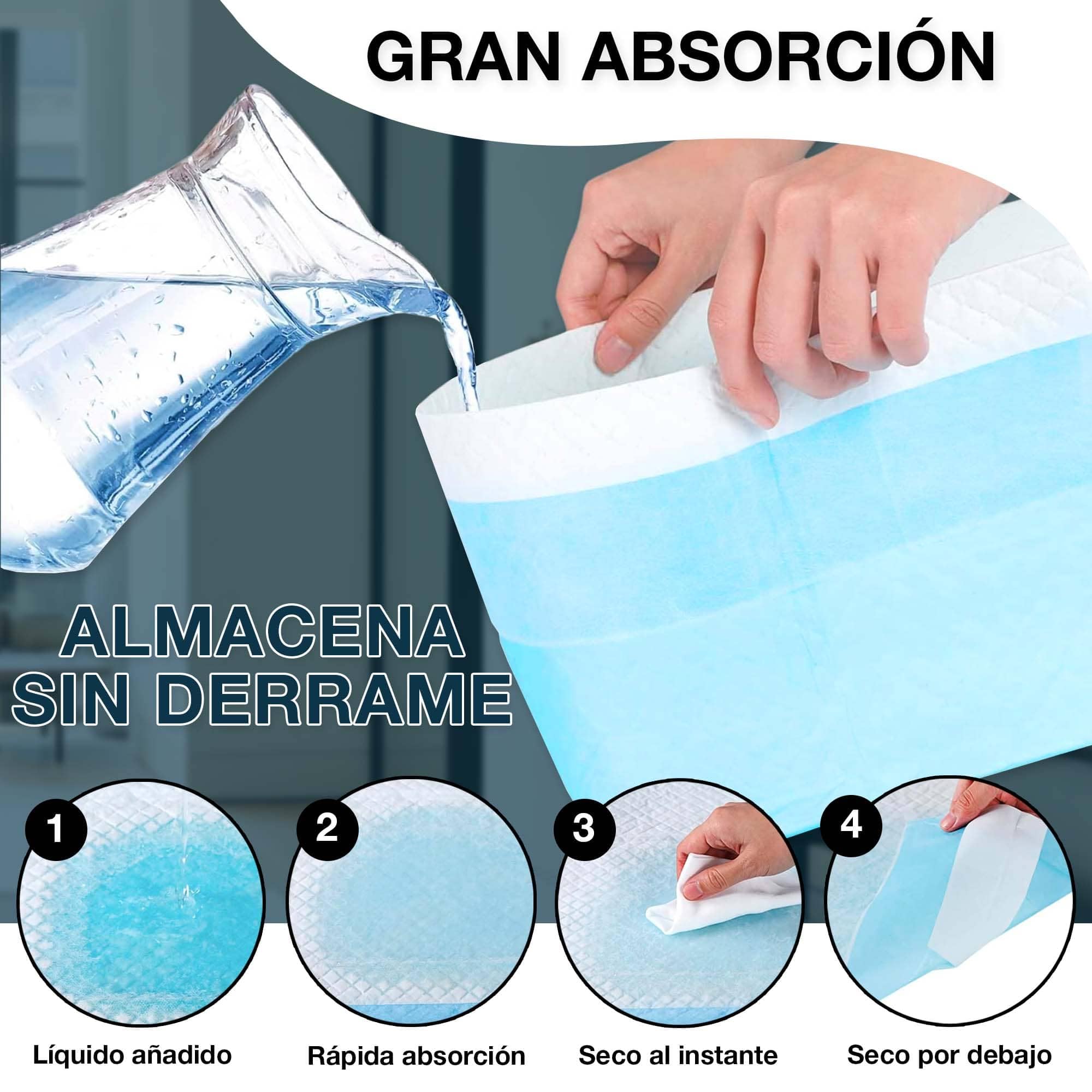 Empapadores Perros 60x60 cm CIVINZON 100 Unidades Ultra absobente de micciones, Alfombrillas Higienica Desechables para Mascotas, Resguardos para Cães, Resistente, Atrayente y a Prueba de Fugas