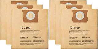 STANLEY Filter Bag 19-3100,for 5-8 Gallon Wet/Dry Vacuum,Compatible with STANLEY SL18115 SL18115P SL18116 SL18116P SL18117 SL18701P-10A SL18410P-5A SL18410-5B and Porter-Cable PCX18406-5B,(Pack of 6)
