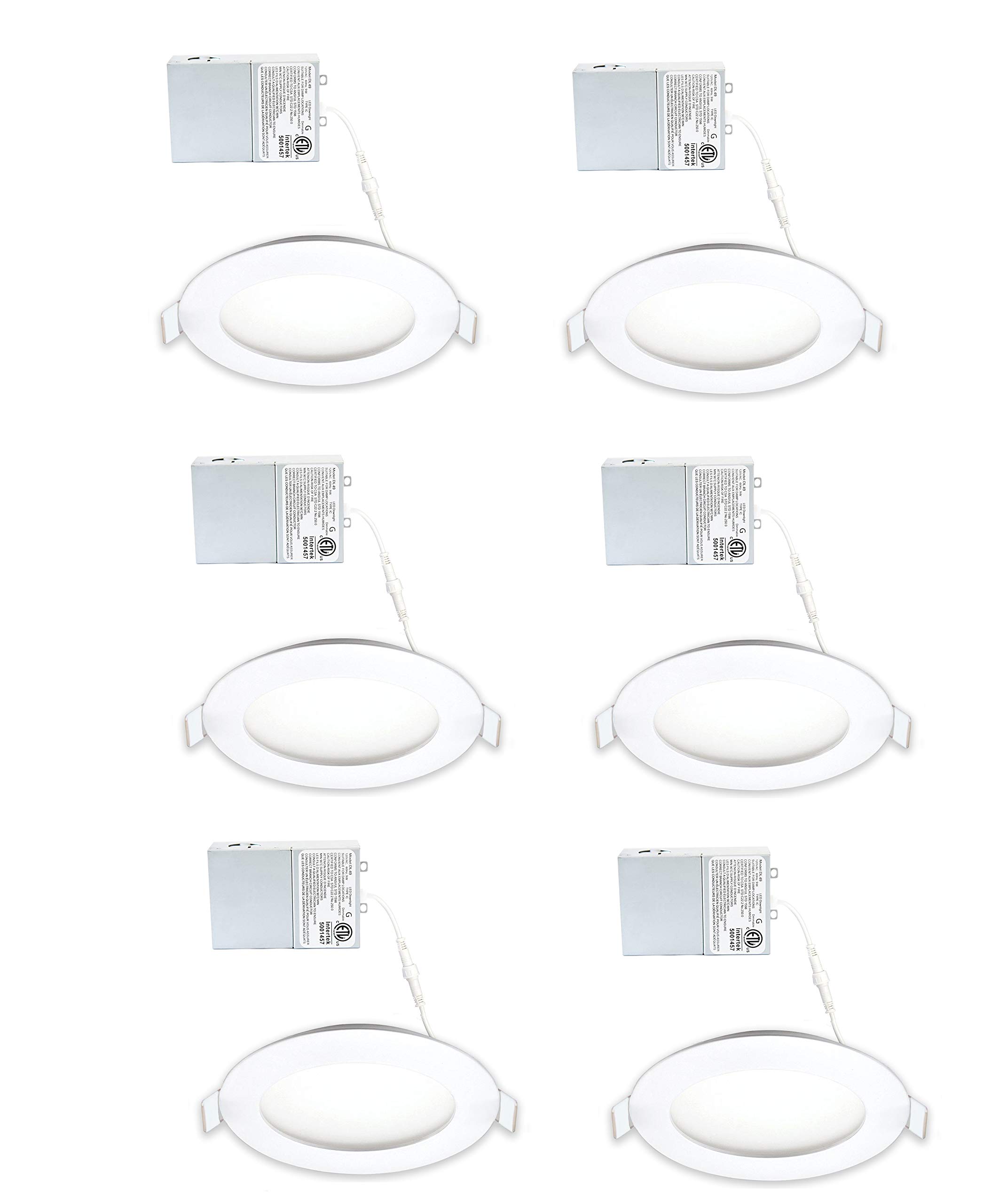 LED FANTASY 4-Inch 9W 120V Recessed Ultra Thin Ceiling LED Panel Downlight Light Dimmable Retrofit Slim Wafer IC Rated ETL Energy Star 750 Lumens