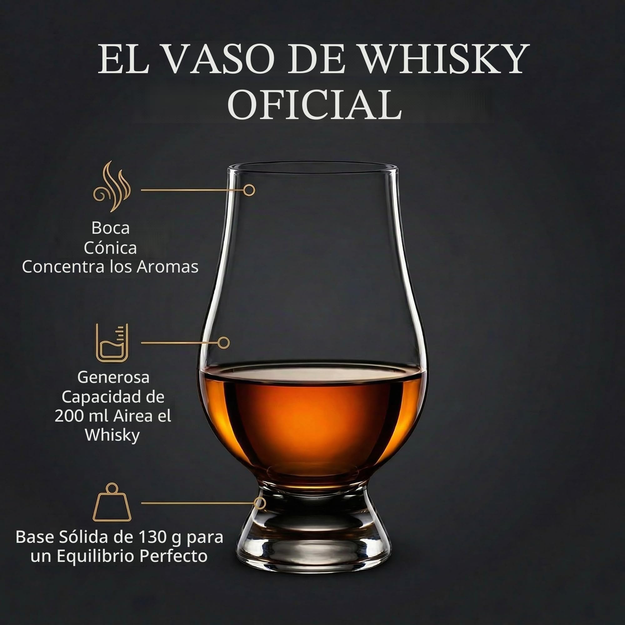 Glencairn - Vaso de whisky, juego de 4 en caja de regalo de cartón