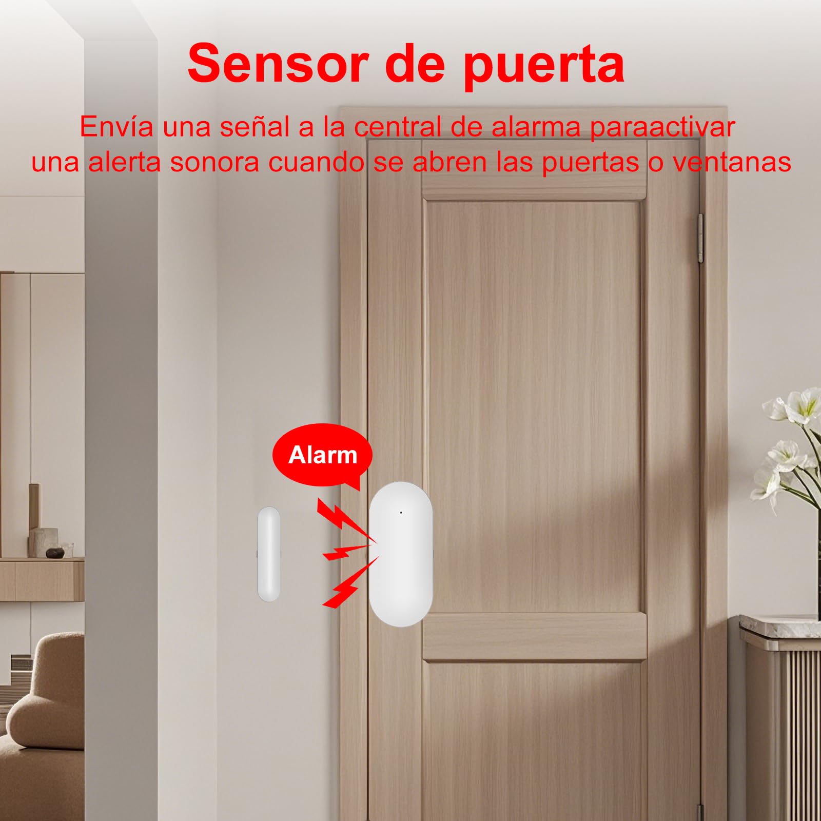Sistema de Alarma para casa WiFi 4G sin cuotas, Kit Alarma casa inalámbrico 24 Piezas con Pantalla táctil 4,3", Sirena 120 dB, detectores de Movimiento y sensores Puerta/Ventana (Kit de 24)