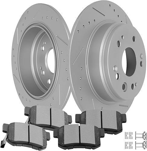 Miniatura 318 de SCITOO Kit de freno delantero Rotores de freno delantero y pastillas de freno de cerámica para 08-16 para Chrysler Town & Country, 08-16 para Dodge