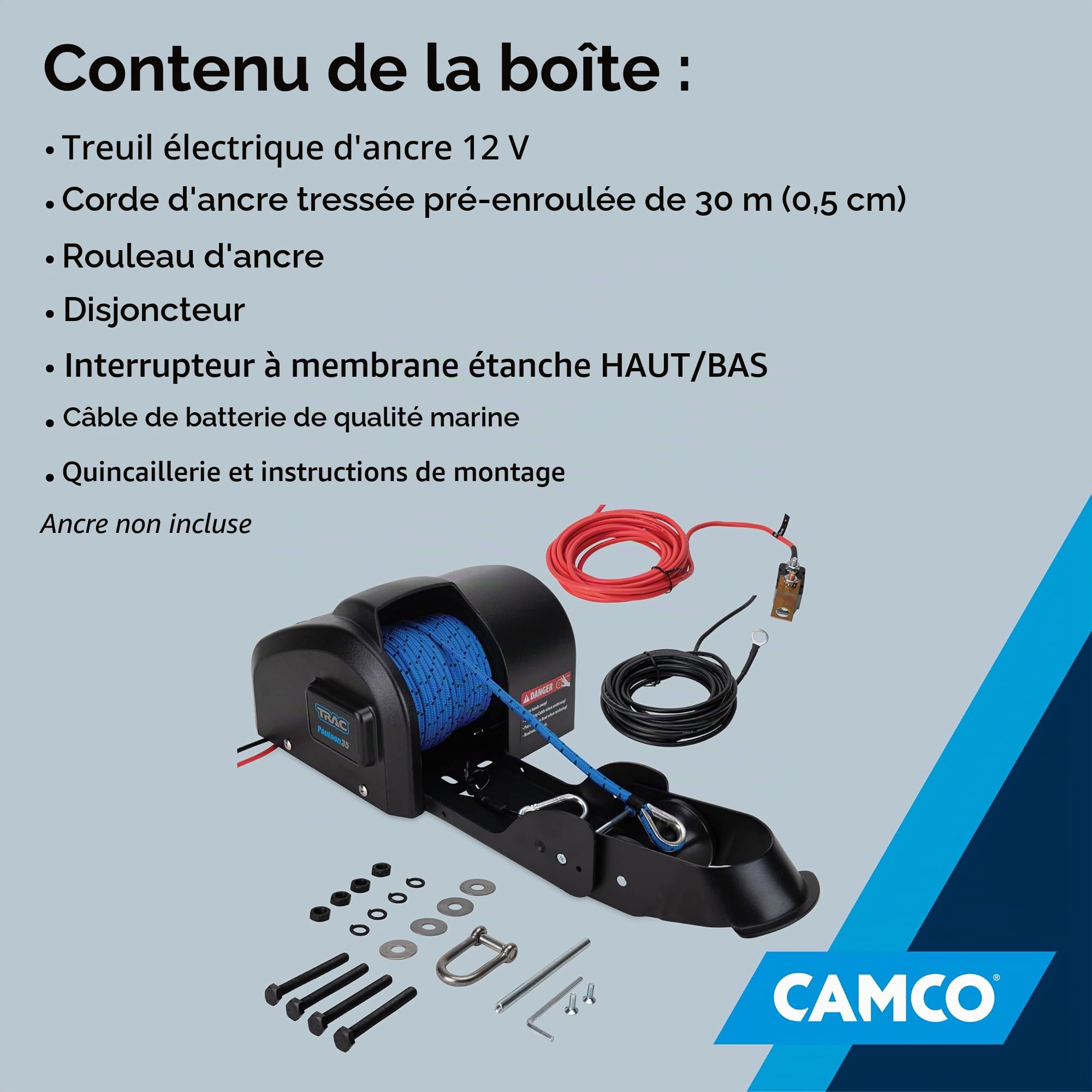 TRAC-Outdoor Products Pontoon 35 Treuil électrique d'ancrage