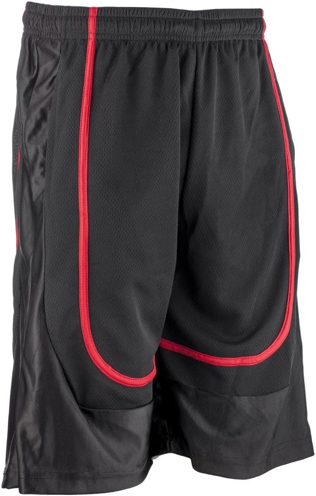 Better Wear Basketball Shorts for Men XL Black/Red Stripe