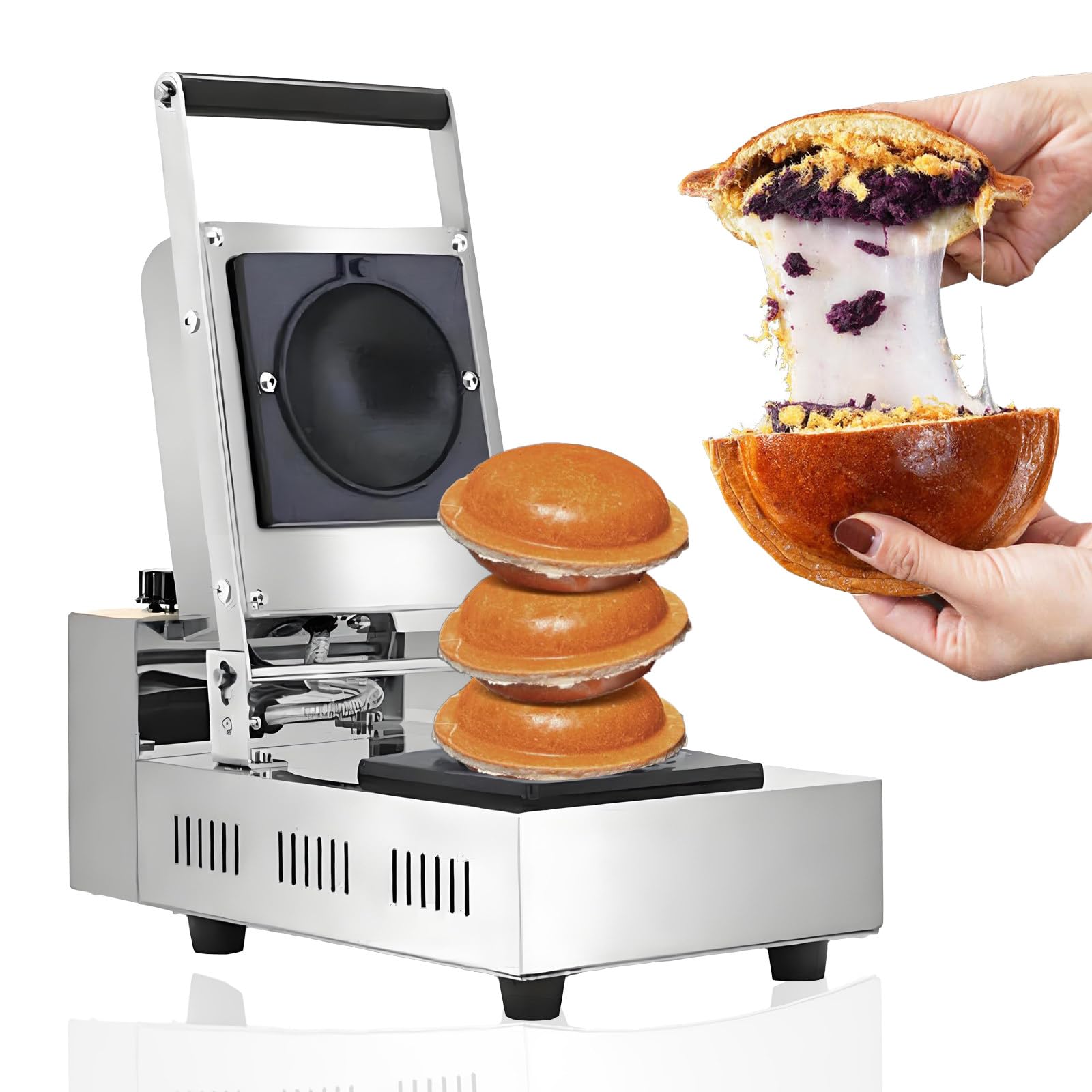 UFO Burger Maker Machine - Commercial Ice Cream Burger Machine, Adjustable 122-572°F, 0-5 Time, Electric Ufo Burger Press for Restaurant