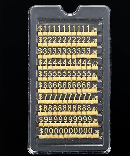 Miniatura 5 de Mollytek 10 juegos de cubos de exhibición de precios, bloques de números, etiqueta de precio de metal Glod para joyería, soporte de mostrador,