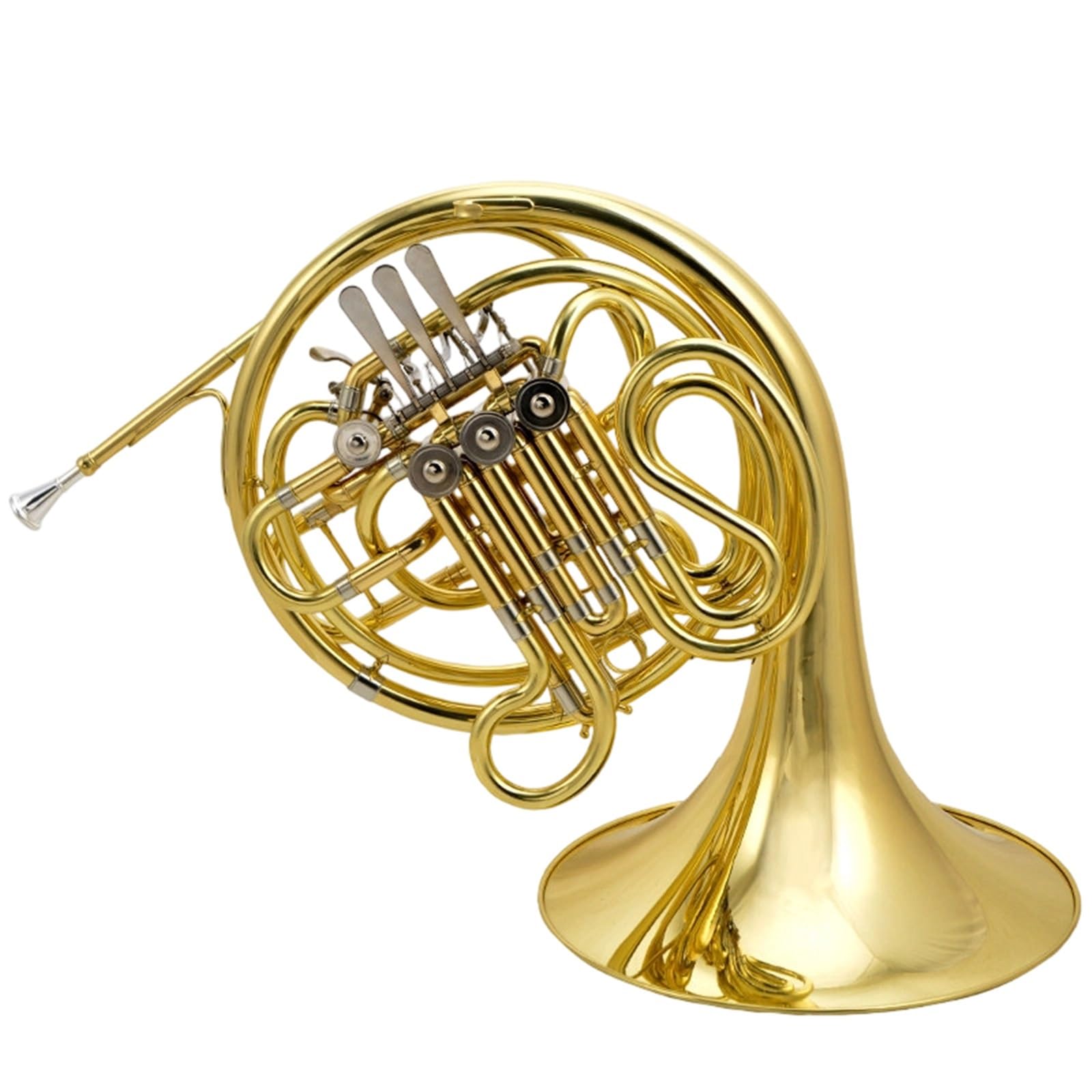 Instrument Muzyczny Waltornia Waltornia Czteroklawiszowa Dwurzędowa Klawisz Bb Na Klawisz F Dwufunkcyjny Pozłacany
