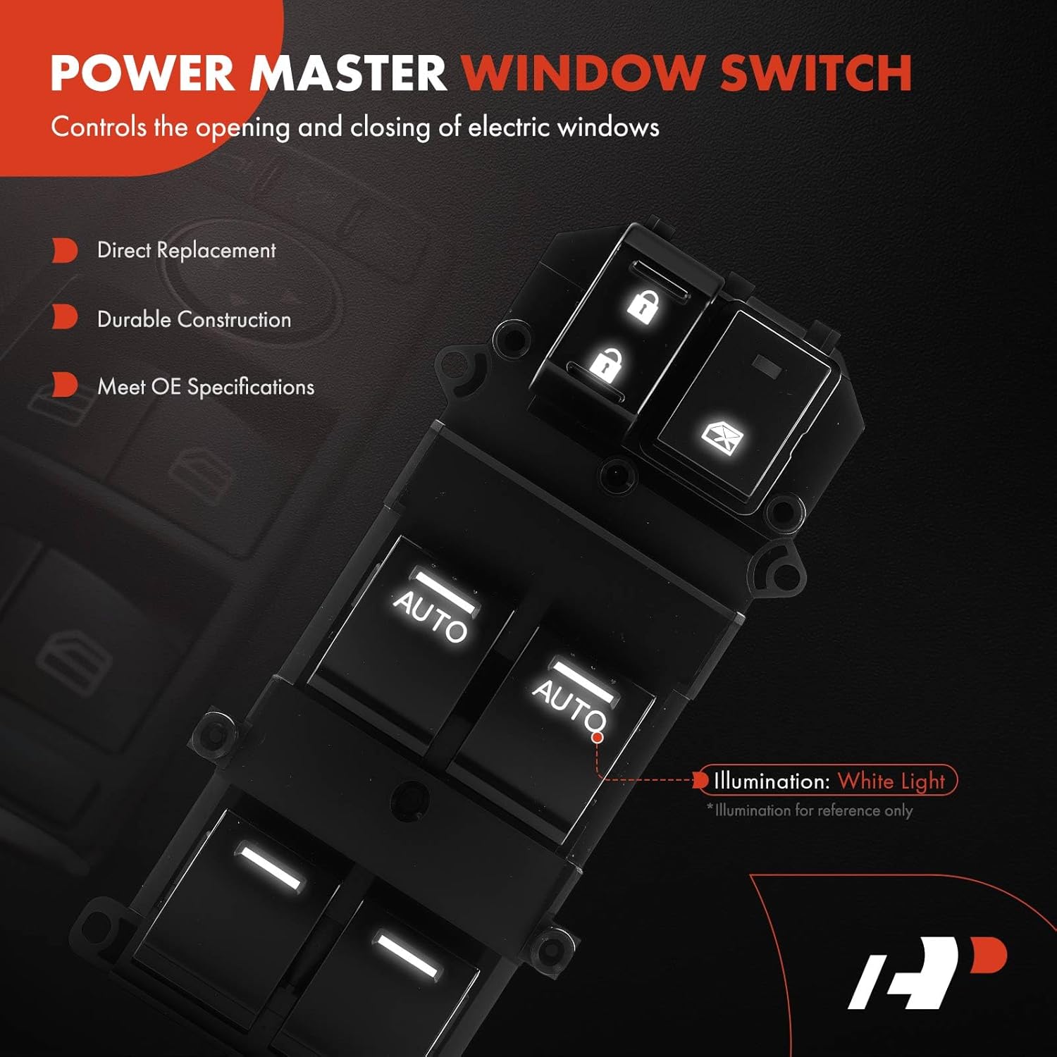A-Premium Driver Side Master Power Window Switch Compatible with Honda Accord 2011 2012,3.5L, Sedan
