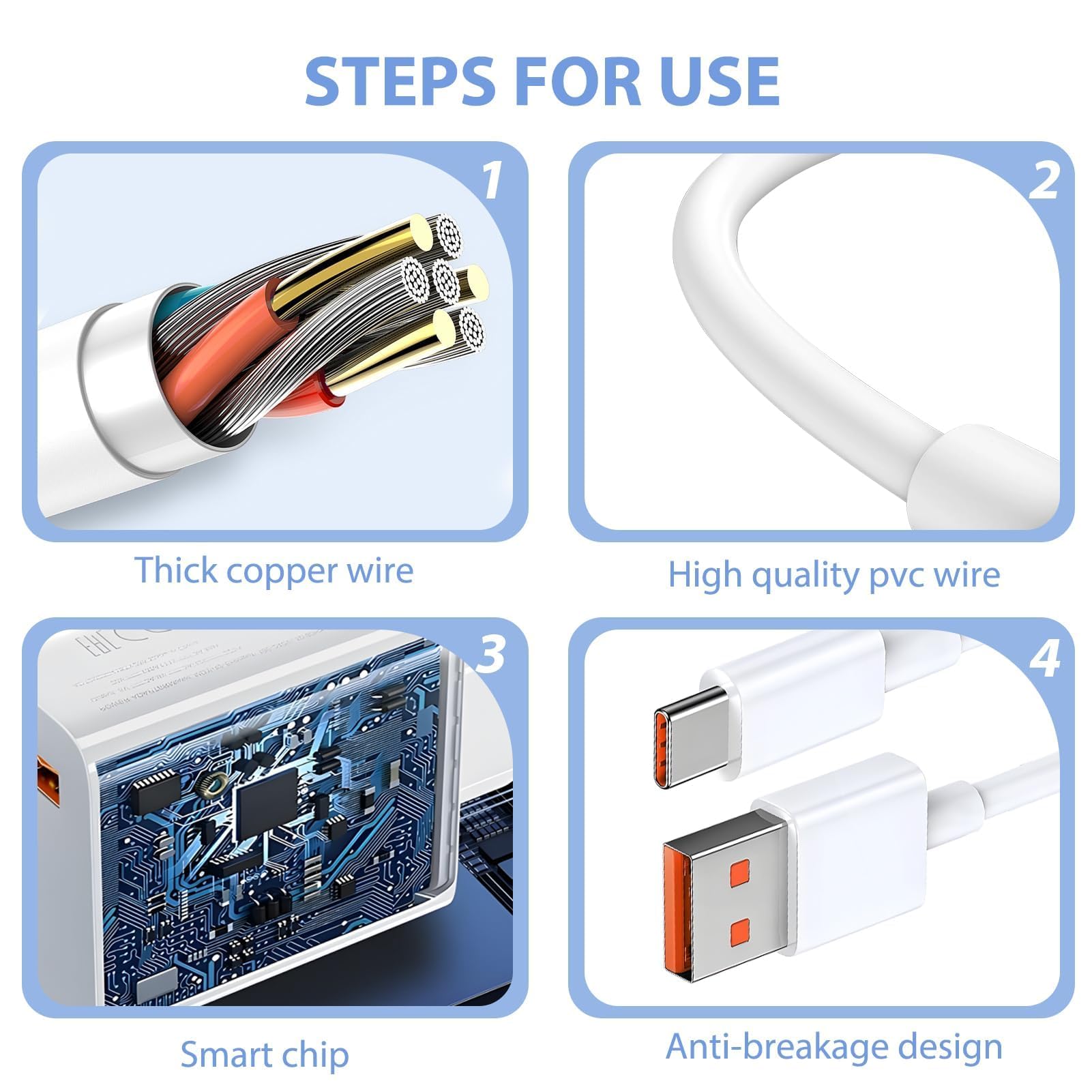 120W USB Ladegerät Für Xiaomi & Redmi - Turbo/Hyper Charge Mit 6A Kabel, Schnelles Aufladen