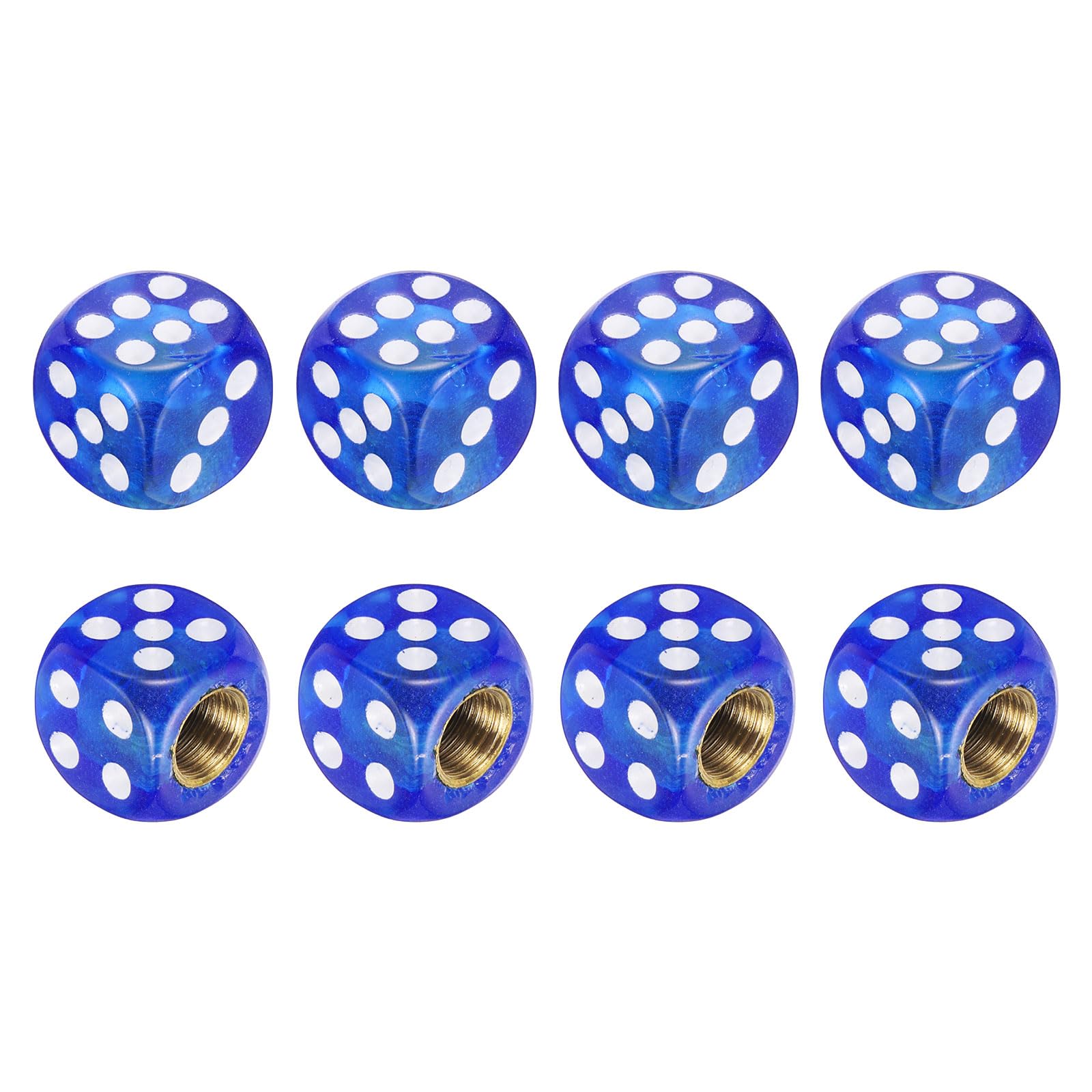 PATIKIL Dice Tire Valve Stem Caps, 8PCS Universal Plastic Dust-proof Tire Valve Stem Covers for Cars SUV Trucks Bikes Motorcycles Bicycles, Blue