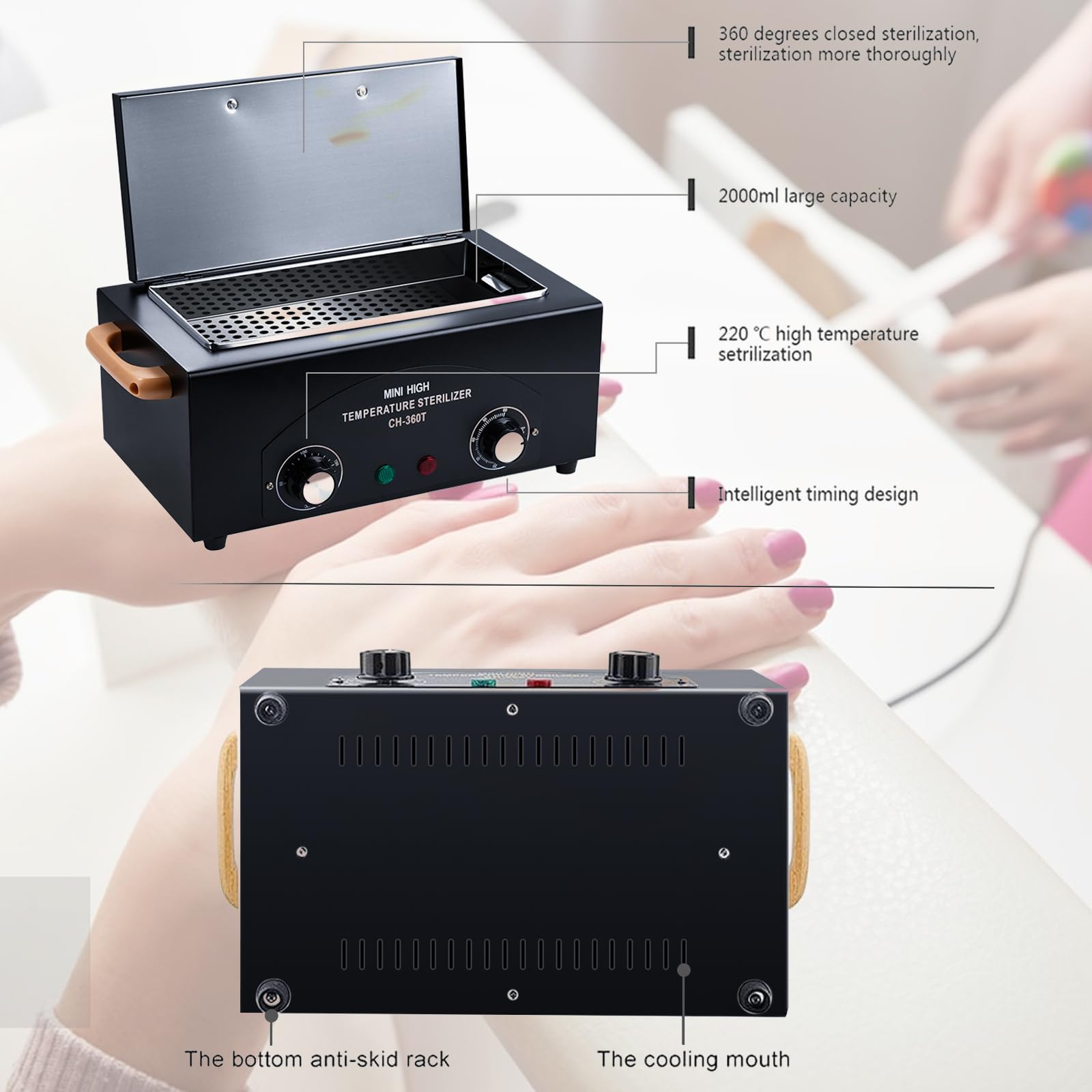 High Temperature Dry Heat Cleaning Box, 300W 1.5L