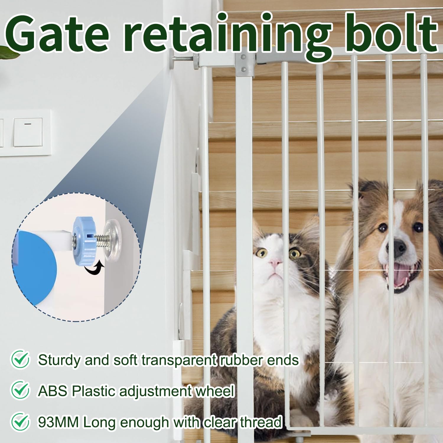 Stair Gate Pressure Fit Spares Set - 4 Pack 10mm Spare Parts for Baby Safety Gates, White - Image 3