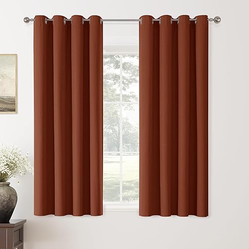 Miniatura 252 de ChrisDowa Cortinas 100% opacas de abedul liso de 96 pulgadas de largo, 2 paneles para dormitorio, sala de estar, oscurecimiento de la habitación de