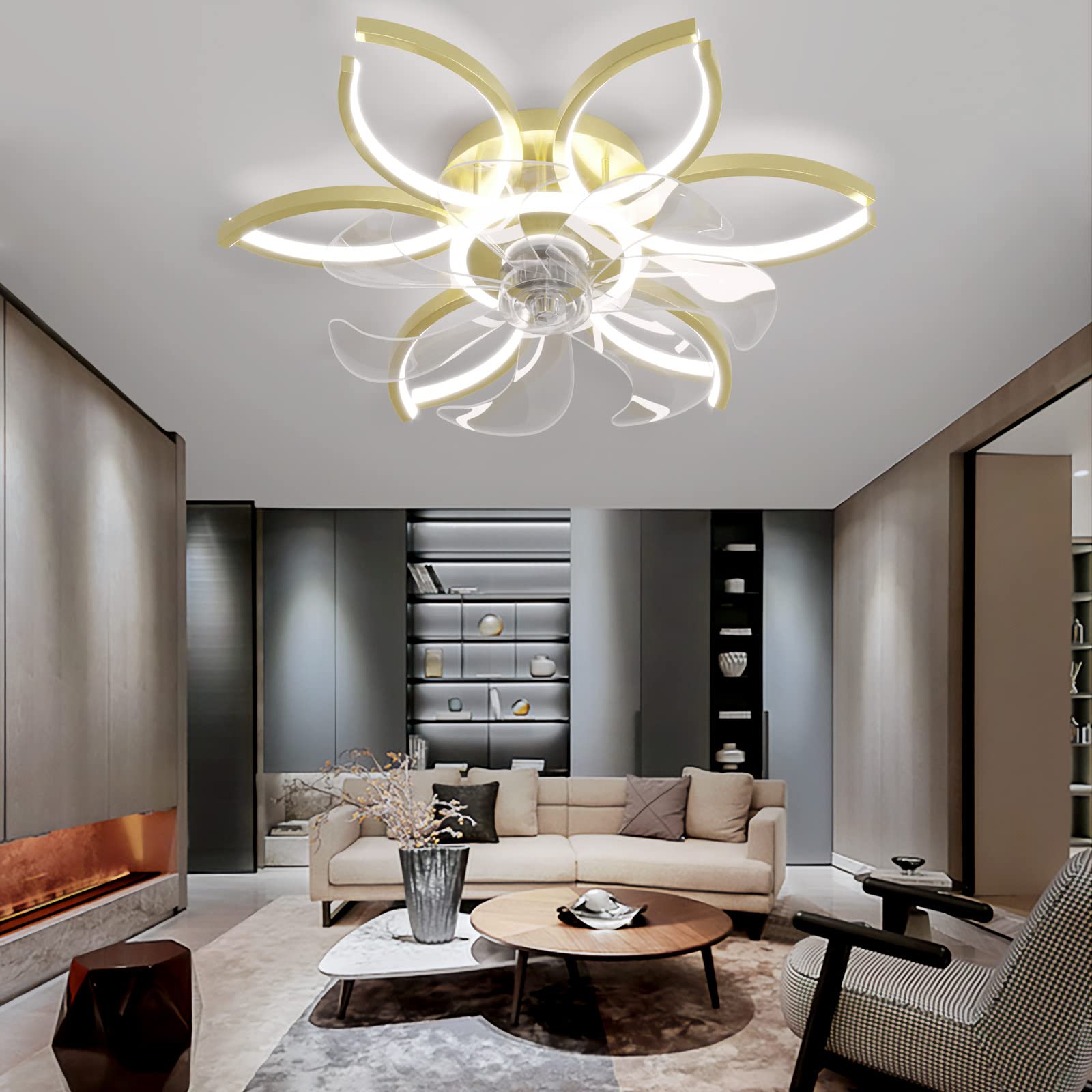 JDALX Ventilatore Da Soffitto Con Luce E Telecomando App