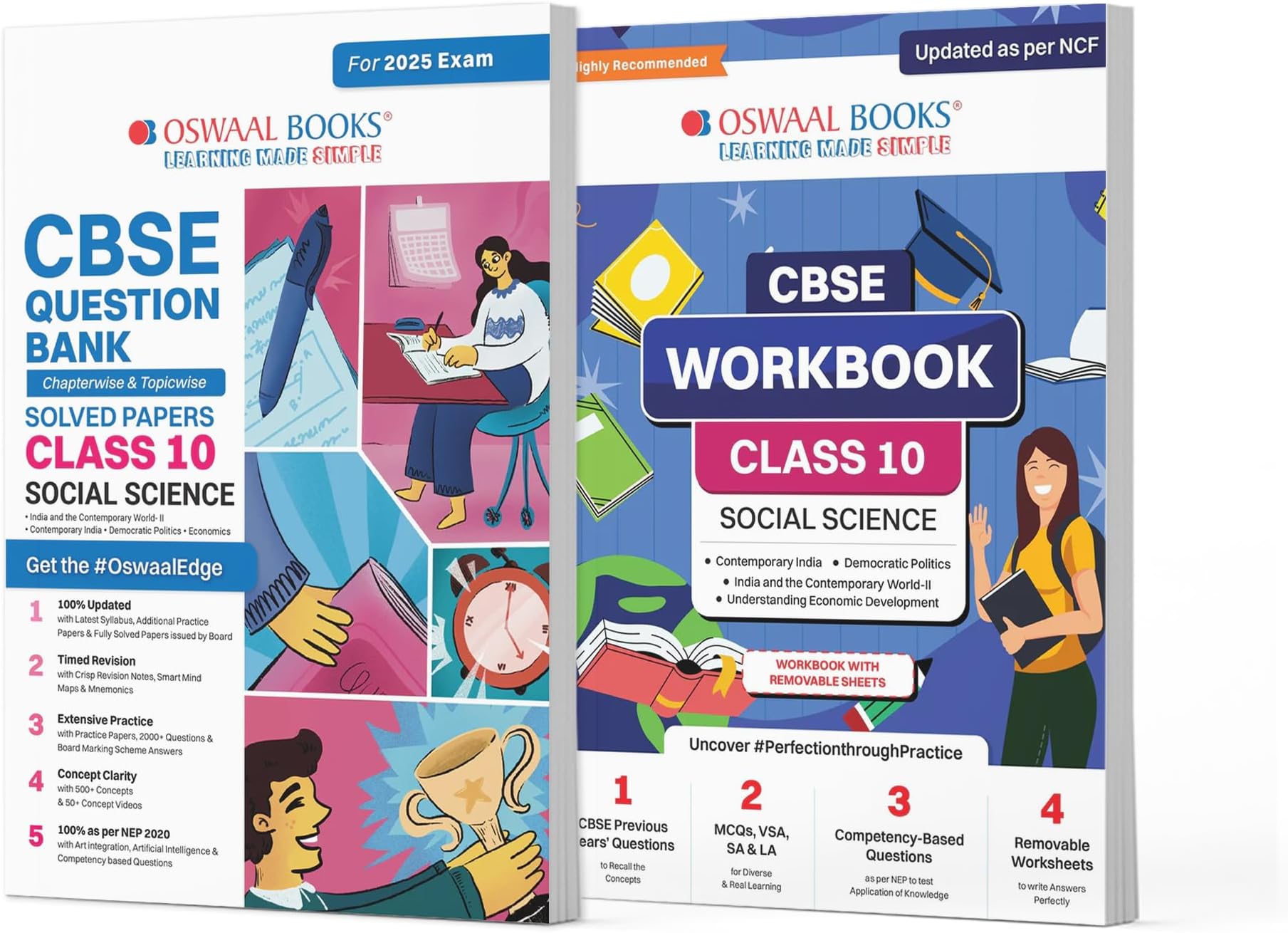 Oswaal CBSE Question Bank + CBSE Workbook Class 10 Social Science (Set of 2 Books) Updated As Per NCF For Latest Exam Product Bundle – 7 April 2024