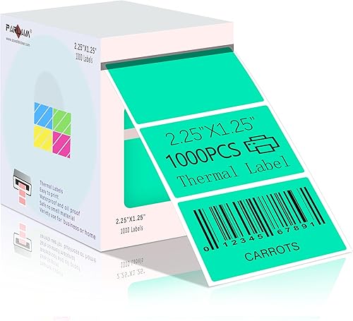 PARLAIM Etiquetas térmicas directas rectangulares de 2.25 x 1.25 pulgadas, etiquetas adhesivas circulares autoadhesivas para impresora térmica, 1000
