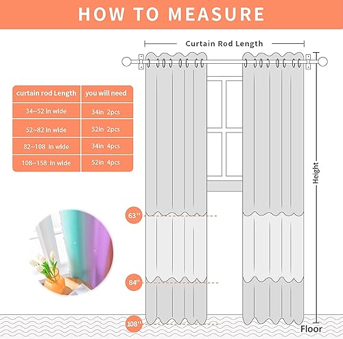 Miniatura 6 de XiDi Cortinas para dormitorio de niñas, juego de 2 paneles, paneles de ventana con aislamiento térmico, cortinas rosas arcoíris para habitación de