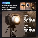 Amaran Halo 300x 305W Bi-Color LED Video Light,2700-6500K,16,200 Lux@ 1m,Bowens Mount Light with NFC & APP Control,28dBA Fan Noise,Portable 2.3kg Light for YouTube TikTok Studio