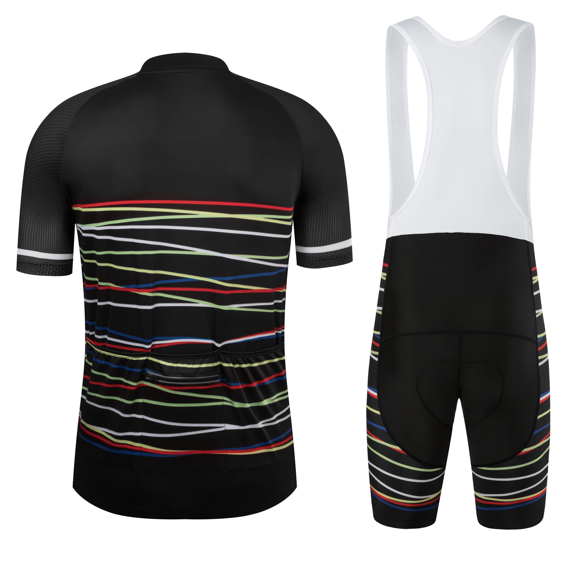 Sommer Herren Radtrikot Rennrad Trikot Radsport Trägerhose mit 4D Gepolstert Radbekleidung Set für Männer
