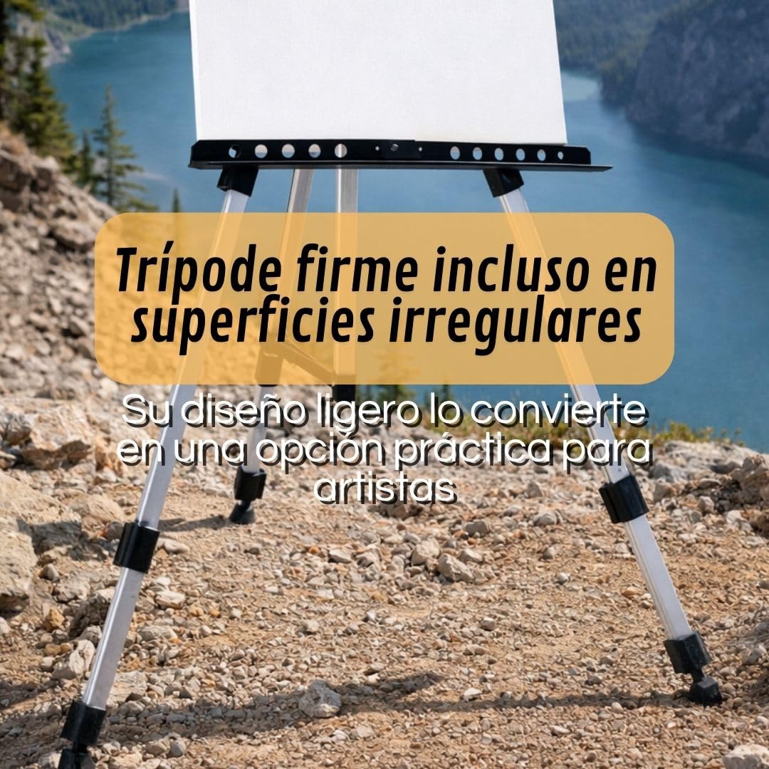 Weida | Caballete De Pintura Regulable Y Plegable | De Aluminio Con Forma De Trípode | Perfecto Para Lienzos | Caballete Regulable Plegable | Trípode Artístico Ajustable Hasta 160 Cm | Color Plata