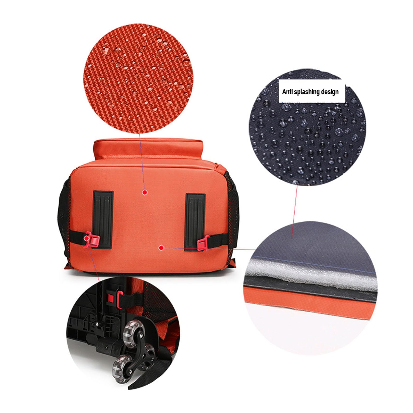 Duży Plecak na Narzędzia do Czyszczenia 1000D Oxford Torba Przeciw Rozpryskom z Miejscem do Przechowywania 45x32x19 Cm (ORANGE)