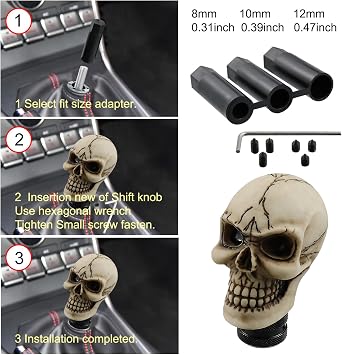 Skull Shift Knob Manual Cars Gear Shifter Stick Handle SUV Beige