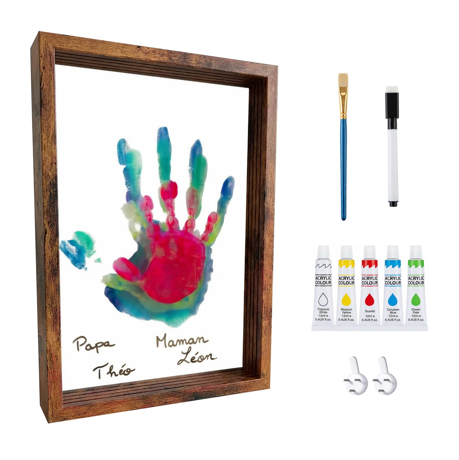 Kit empreintes famille avec cadre en bois pour figer vos plus beaux souvenirs avec bébé