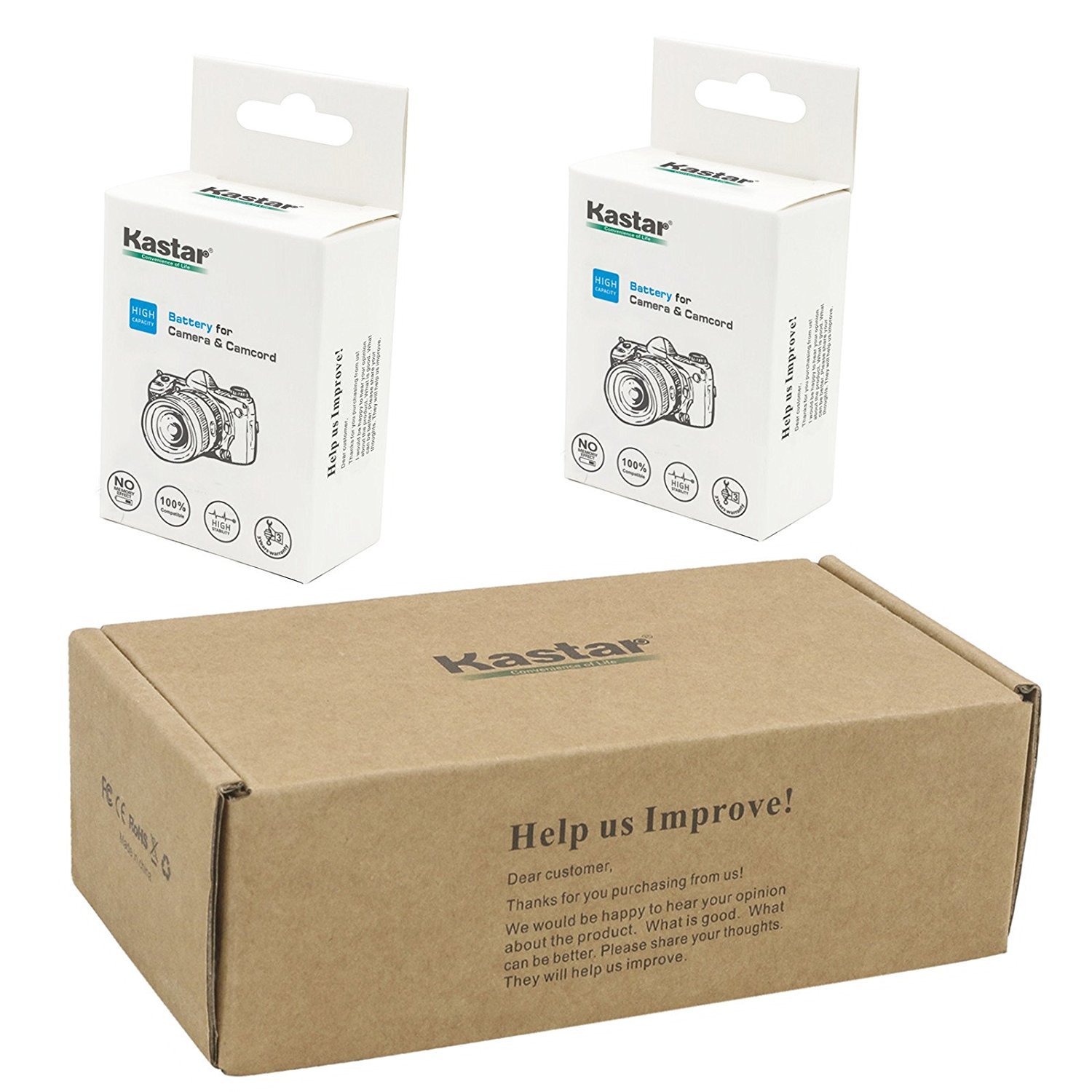 Kastar 3-Pack LP-E10 Battery and LED2 USB Charger Compatible with Canon