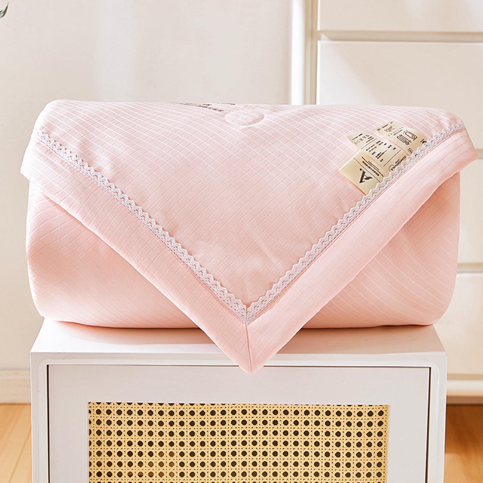 JUSHZ Coperta Pile Matrimoniale Singolo Divano Scaldaletto Copertina Trapunta Fresca Estiva Fibra di Soia Uso in Camera con Aria Condizionata Primavera Autunno Regalo (White,200x230cm)