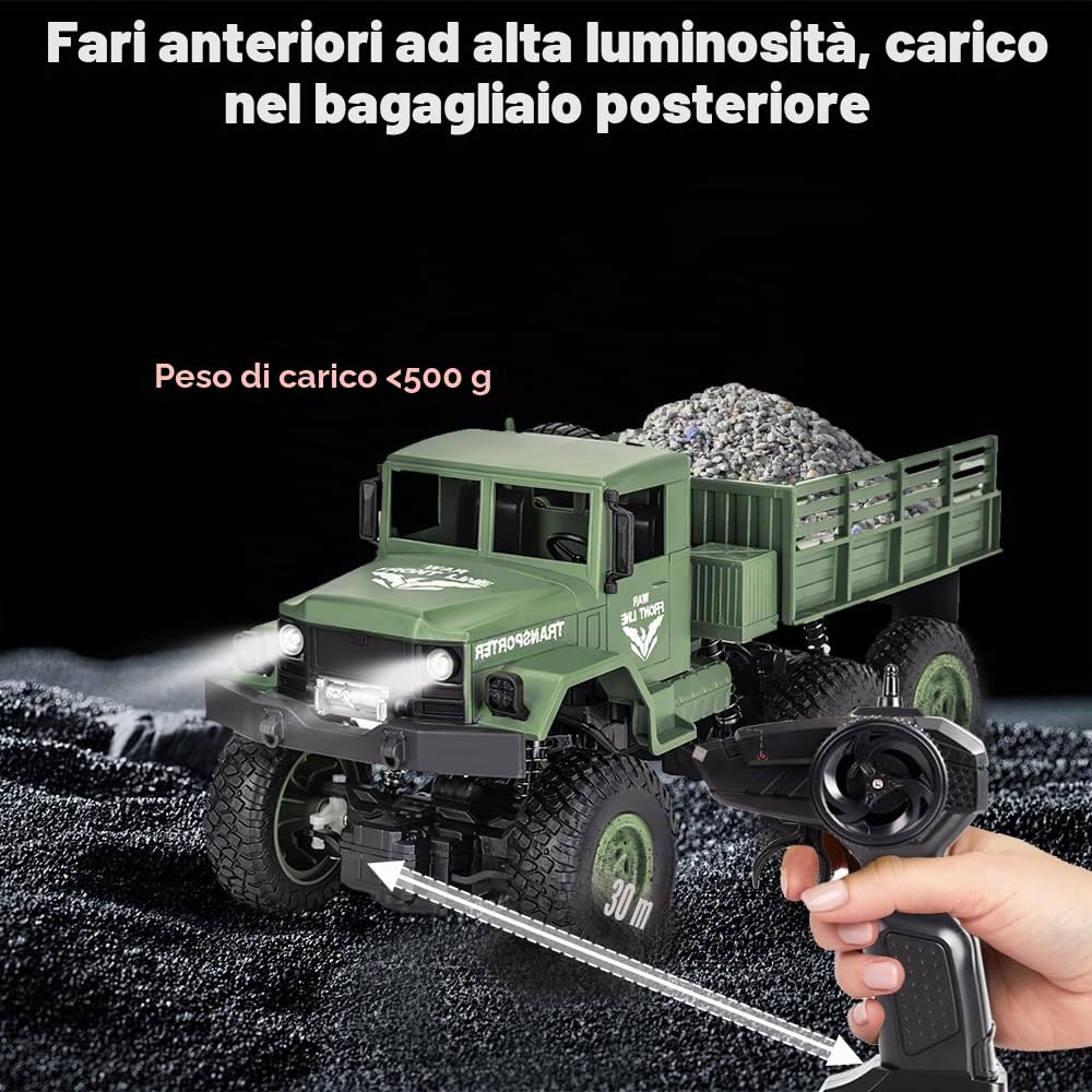 OBEST Military RC Truck,2.4 GHz Fuoristrada Radiocomandata 4WD Truck per Adulti Bambini Ragazzi
