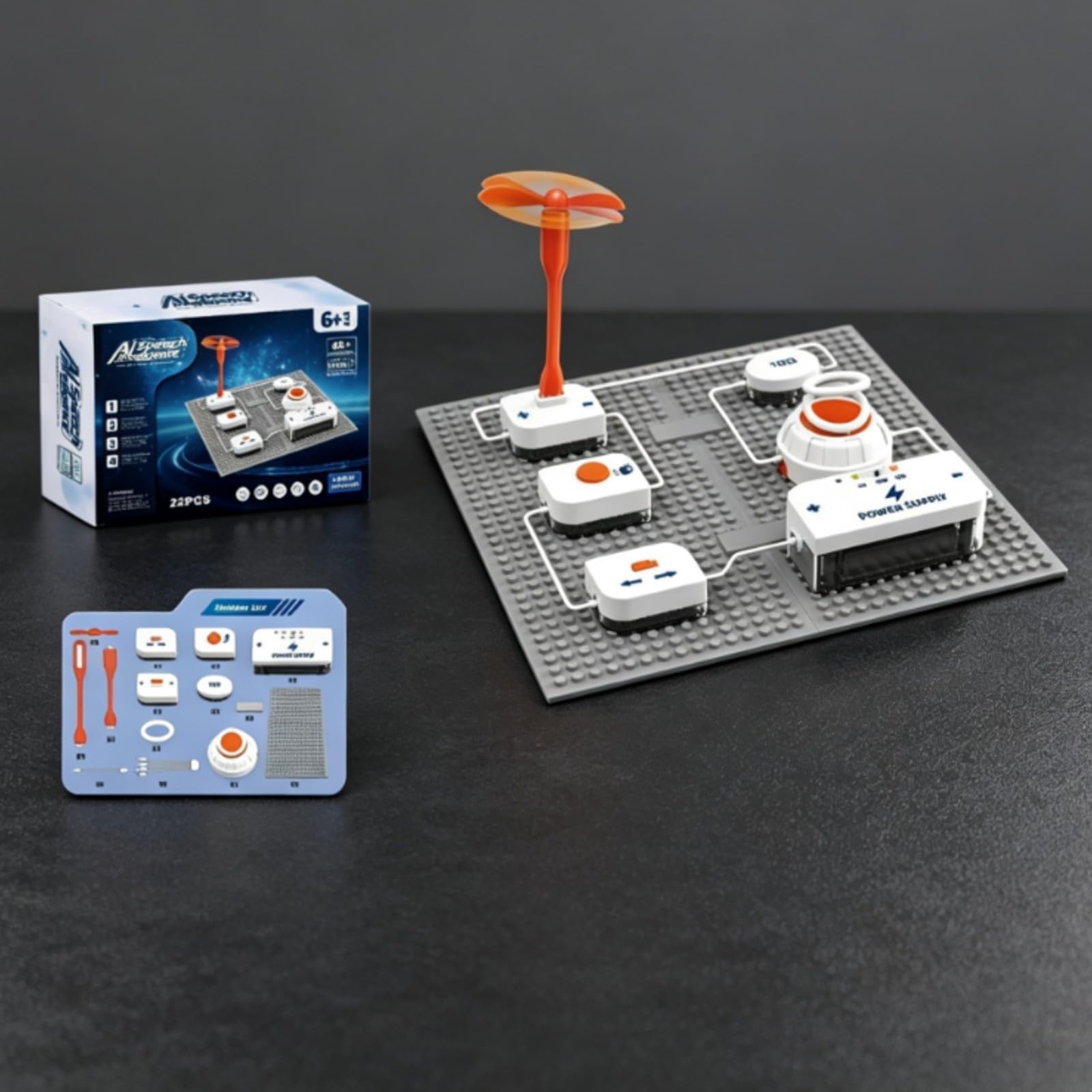 Kit di Costruzione Elettronica | Struttura in Plastica Compatta, Kit di Circuiti Elettrici, Interattivo, Giocattolo, per Scuola