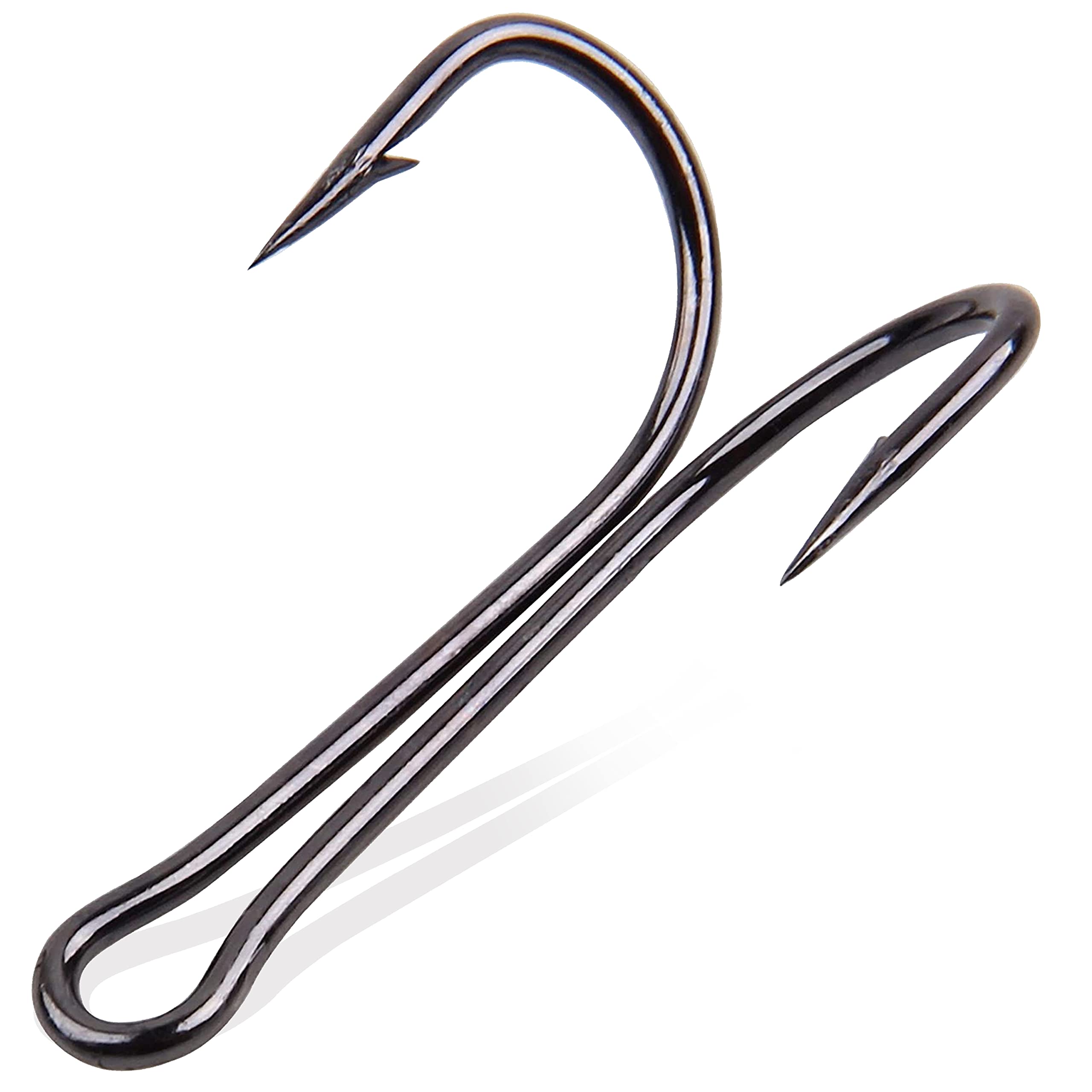 Classic Double Fishing Hooks,40/80pcs Open Shank Frog Hooks Barbed Small Fly Tying Fishing Hooks 3X Strong High Carbon Steel Fishhooks for Saltwater Freshwater