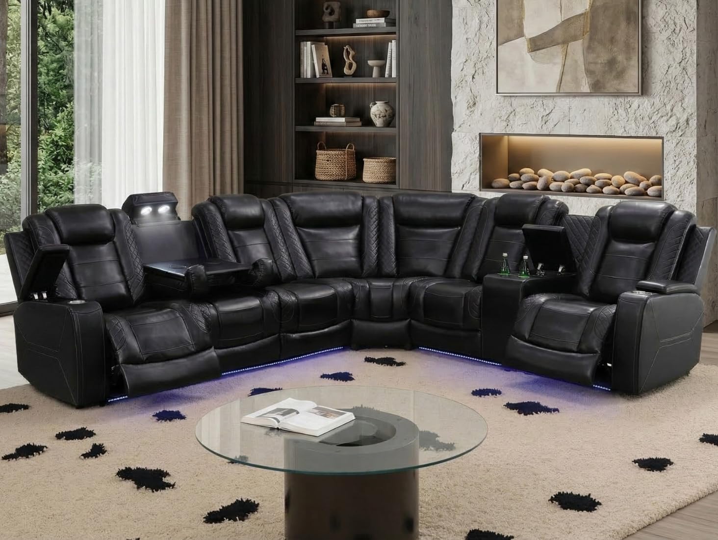 Amazon.com: Power Recliner Sectional Sofa with LED Light