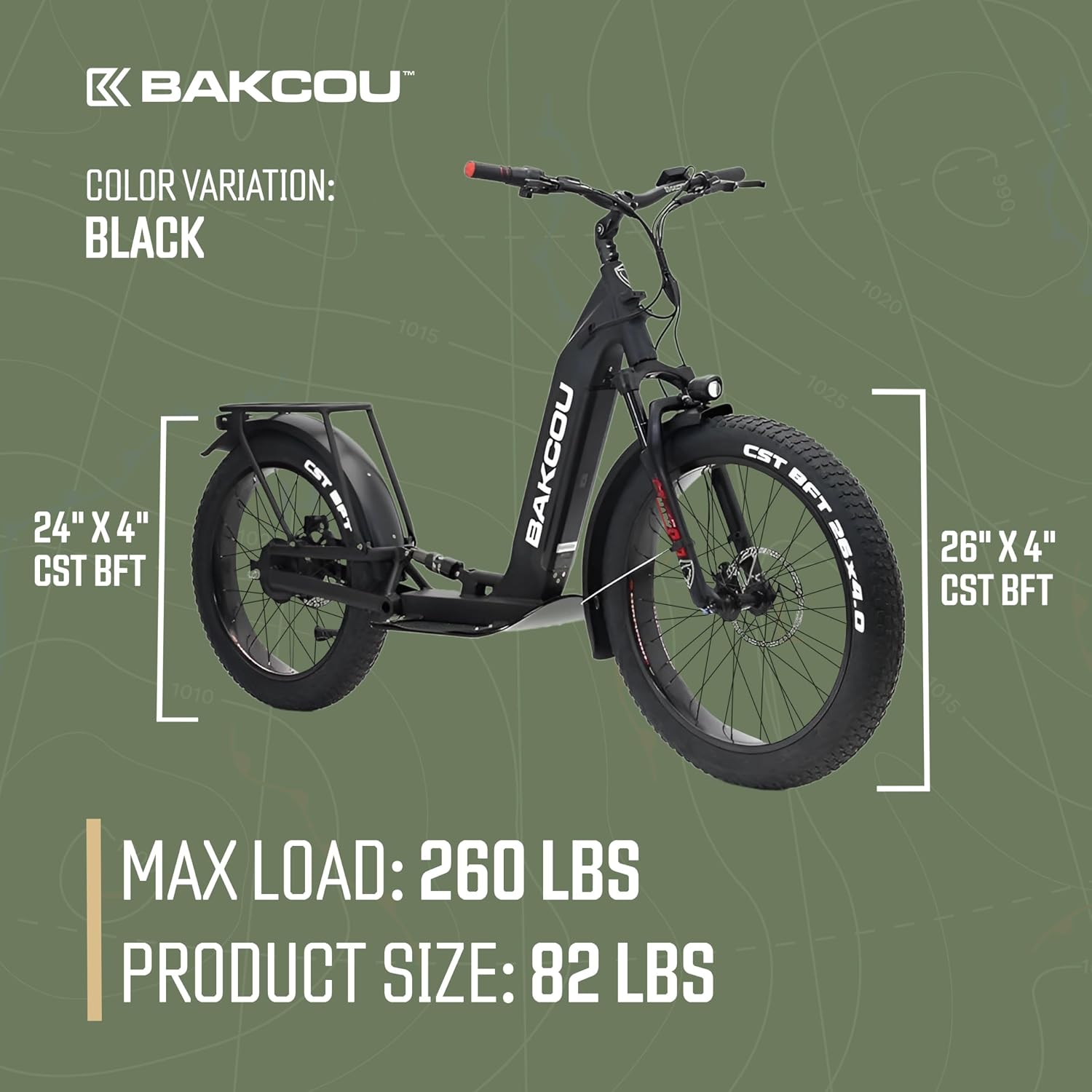 Bakcou Grizzly Electric Scooter dimensions and load capacity