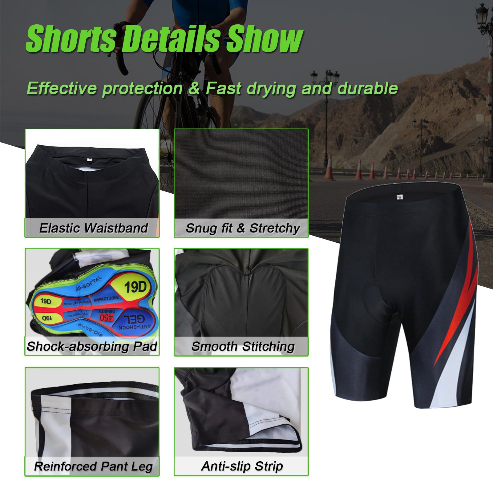 Conjunto Ropa Ciclismo Hombre Traje de Bici MTB Verano Maillot de Ciclista