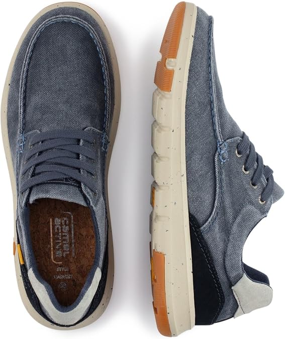 Camel Active Herren Sneaker aus Canvas mit Lederapplikationen