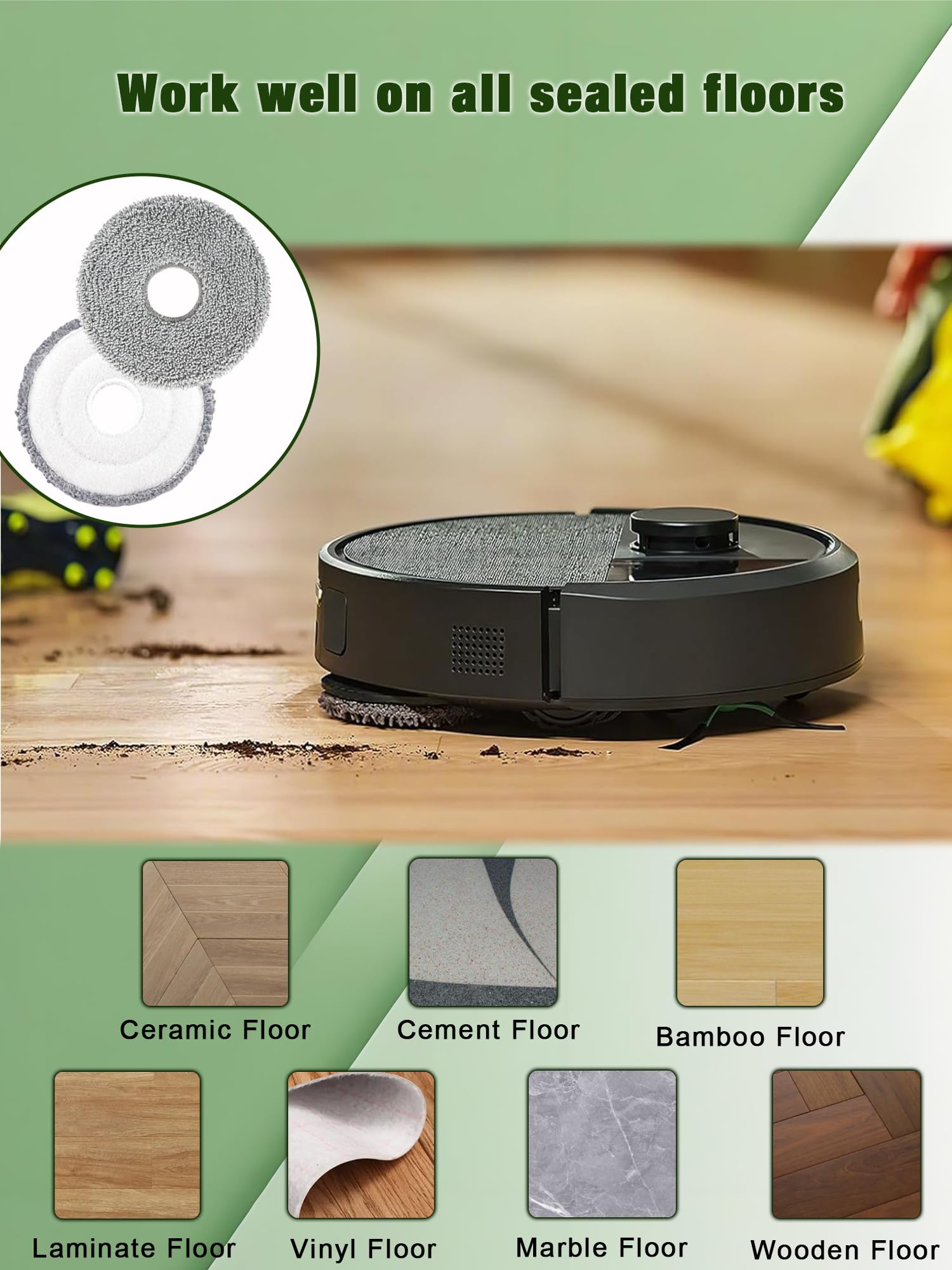 Amazon.co.jp: E-HAO 405 & 505 モップパッド 交換用パーツ iRobot