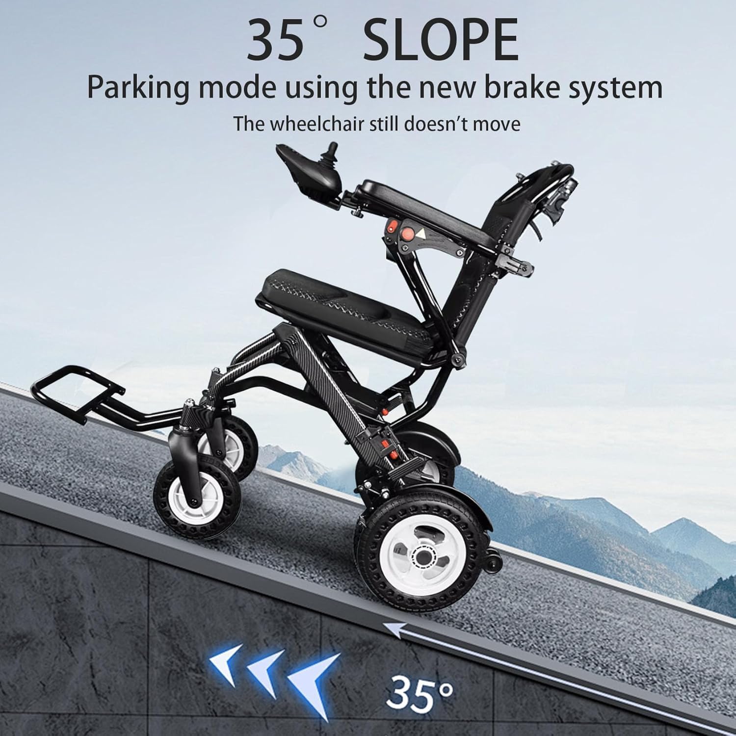 Silla De Ruedas Eléctrica Sillas De Ruedas Ligeras Plegables para Adultos Silla De Ruedas Eléctrica para Ancianos Y Discapacitados, Black, DZ-10
