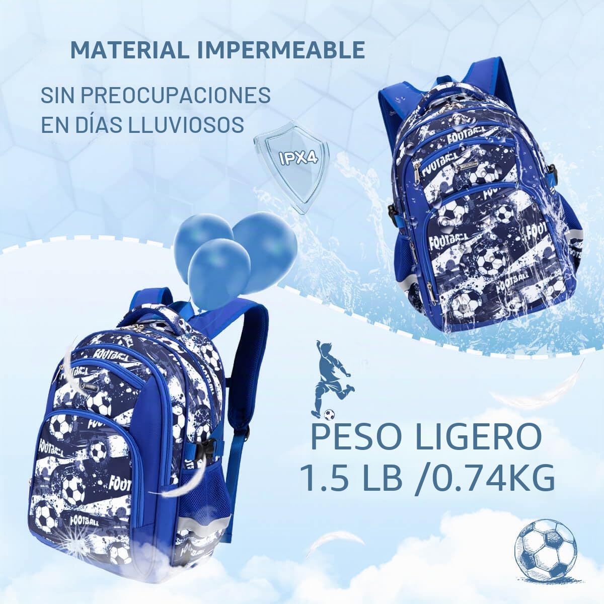 Cusangel Mochila escolar para niñas y niños, 16 pulgadas, mochila escolar de 5 a 10 años, gran capacidad, impermeable, con compartimento para portátil, mochila para niños