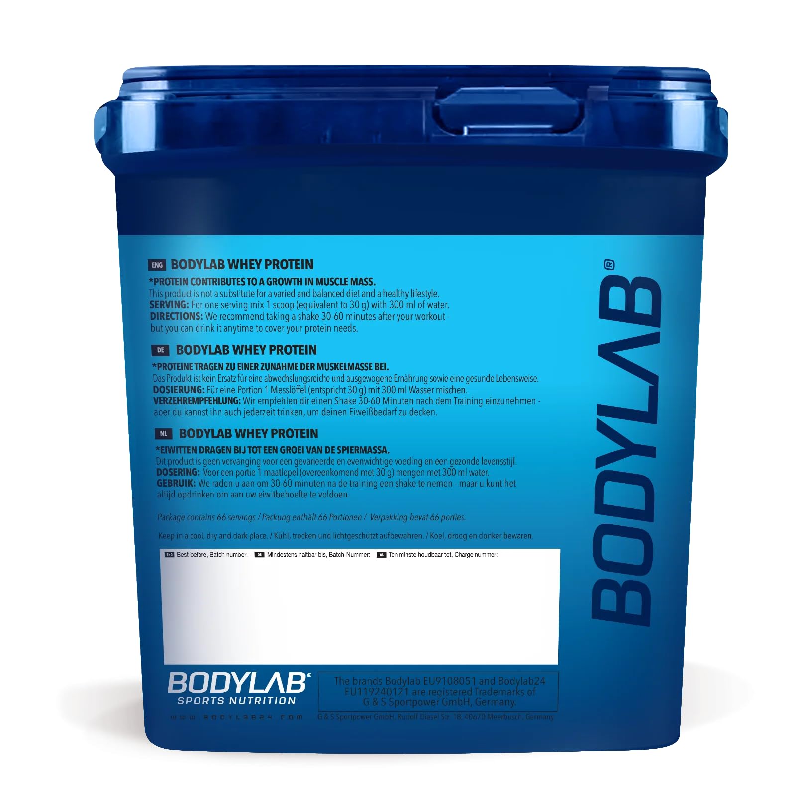 Bodylab24 Whey Protein Pulver, Vanille, 2kg