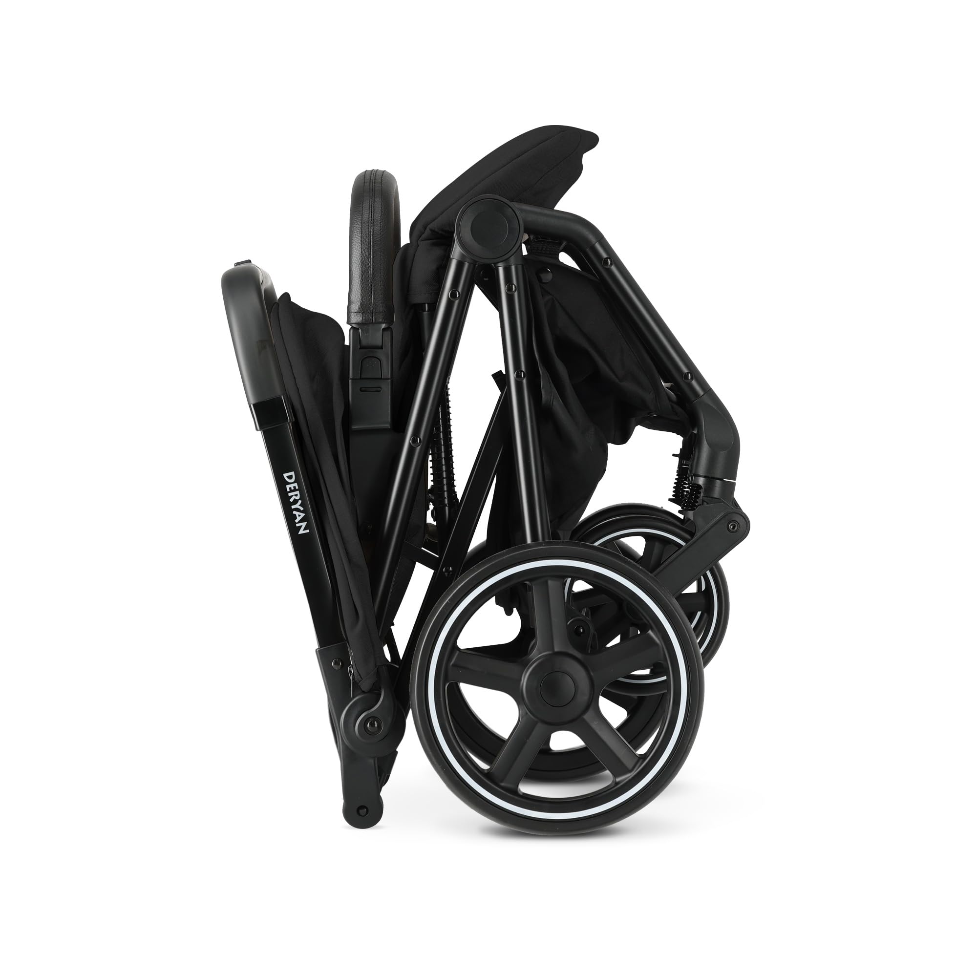Deryan XP XL Silla de Paseo Ligera, 0-4 años, 0-22 kg, Correa de Transporte, Silla Paseo Compacta, 3 Reclinaciones, Reclinación Total, Plegado Automático, Bandolera - Negro
